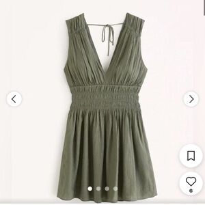 Abercrombie Green Crinkle Mini Dress